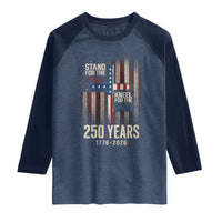 God 250th Anniversary USA Raglan Shirt Stand For The Flag Kneel For The Cross