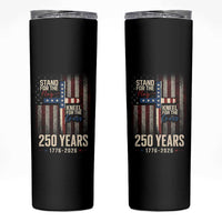 God 250th Anniversary USA Skinny Tumbler Stand For The Flag Kneel For The Cross