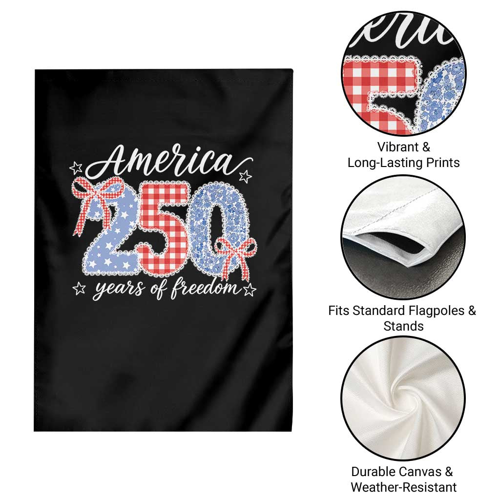 Girly America 250 Years Of Freedom Garden Flag 4th of July Coquette Bow