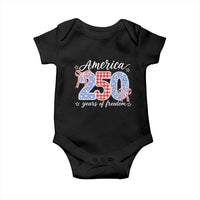 Girly America 250 Years Of Freedom Baby Onesie 4th of July Coquette Bow
