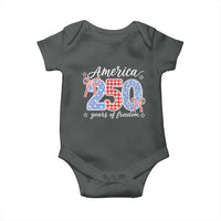 Girly America 250 Years Of Freedom Baby Onesie 4th of July Coquette Bow