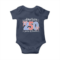 Girly America 250 Years Of Freedom Baby Onesie 4th of July Coquette Bow