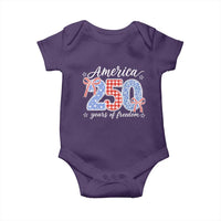 Girly America 250 Years Of Freedom Baby Onesie 4th of July Coquette Bow