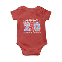 Girly America 250 Years Of Freedom Baby Onesie 4th of July Coquette Bow