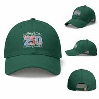 Girly America 250 Years Of Freedom Baseball Cap 4th of July Coquette Bow