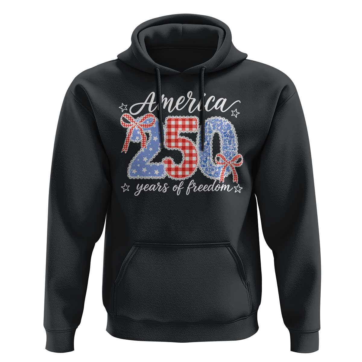 Girly America 250 Years Of Freedom Hoodie 4th of July Coquette Bow