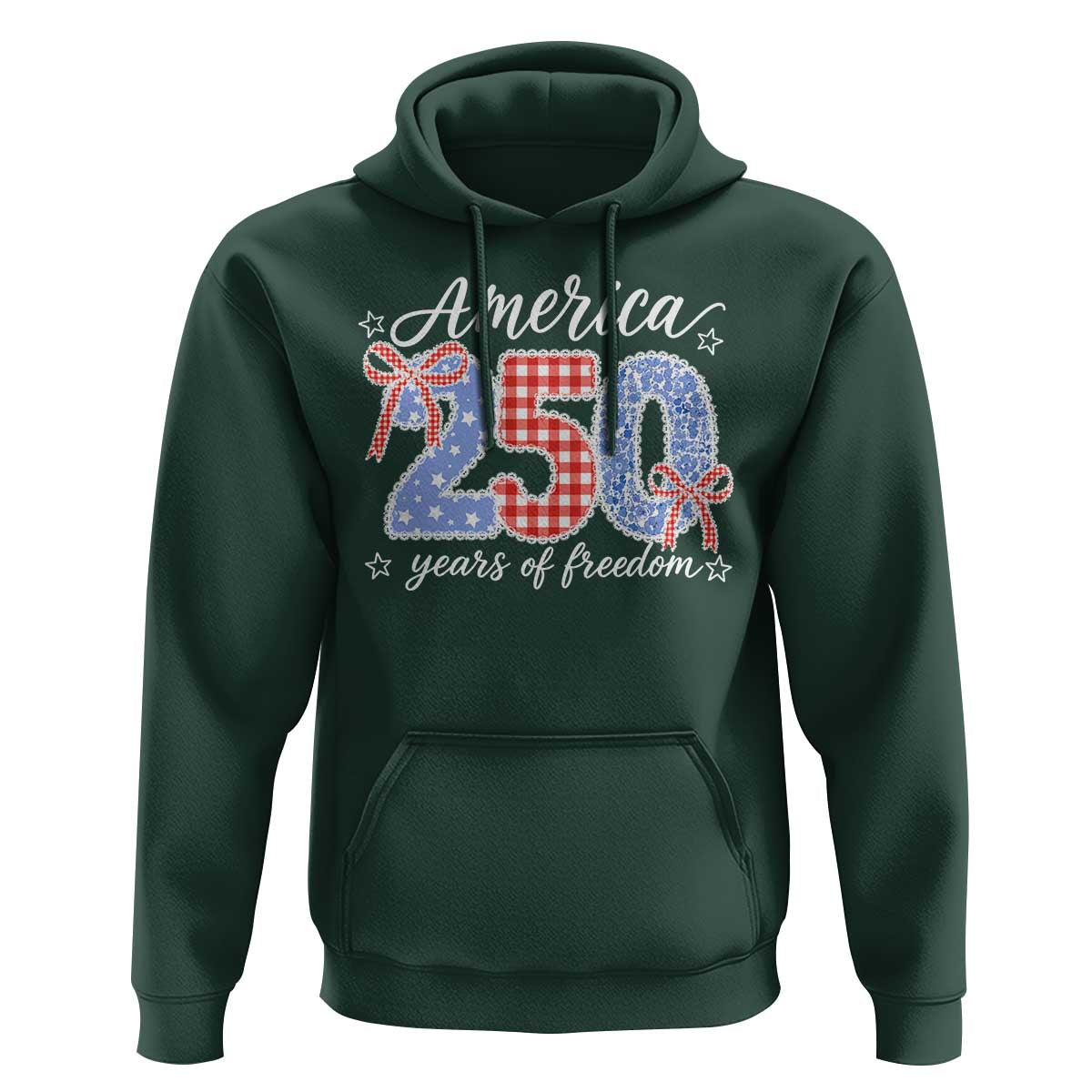 Girly America 250 Years Of Freedom Hoodie 4th of July Coquette Bow