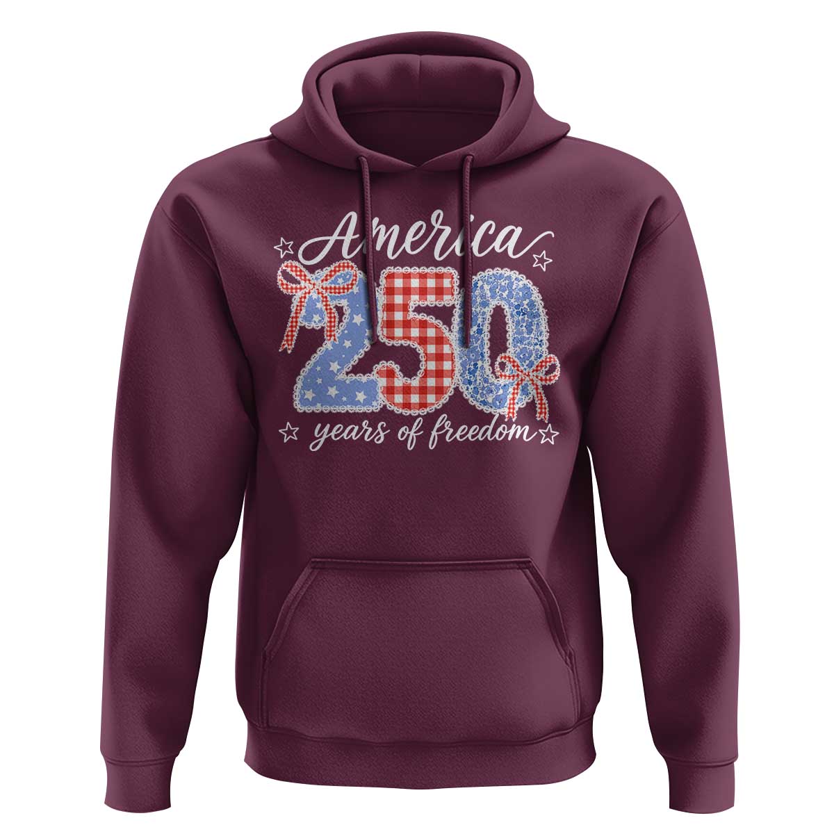Girly America 250 Years Of Freedom Hoodie 4th of July Coquette Bow