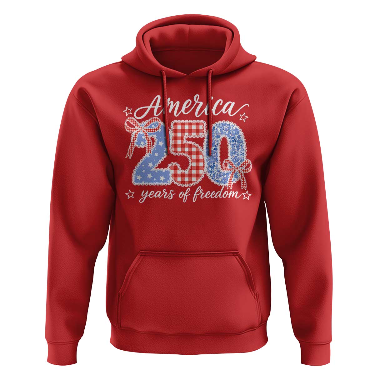 Girly America 250 Years Of Freedom Hoodie 4th of July Coquette Bow