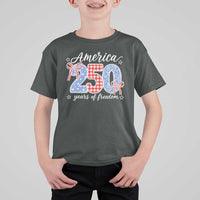 Girly America 250 Years Of Freedom T Shirt For Kid 4th of July Coquette Bow