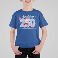 Girly America 250 Years Of Freedom T Shirt For Kid 4th of July Coquette Bow