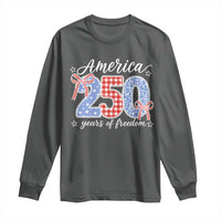 Girly America 250 Years Of Freedom Long Sleeve Shirt 4th of July Coquette Bow