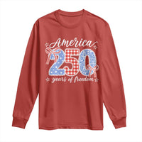 Girly America 250 Years Of Freedom Long Sleeve Shirt 4th of July Coquette Bow