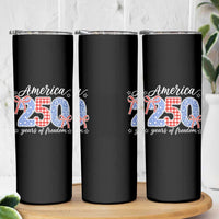 Girly America 250 Years Of Freedom Skinny Tumbler 4th of July Coquette Bow