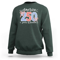 Girly America 250 Years Of Freedom Sweatshirt 4th of July Coquette Bow