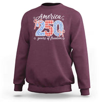 Girly America 250 Years Of Freedom Sweatshirt 4th of July Coquette Bow