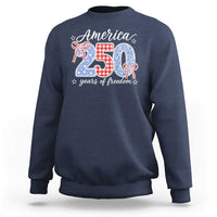 Girly America 250 Years Of Freedom Sweatshirt 4th of July Coquette Bow