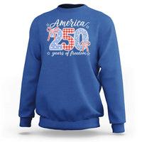 Girly America 250 Years Of Freedom Sweatshirt 4th of July Coquette Bow