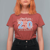 Girly America 250 Years Of Freedom T Shirt For Women 4th of July Coquette Bow