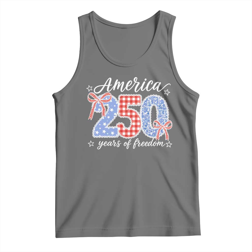 Girly America 250 Years Of Freedom Tank Top 4th of July Coquette Bow