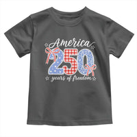 Girly America 250 Years Of Freedom Toddler T Shirt 4th of July Coquette Bow