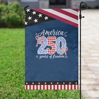 Girly America 250 Years Of Freedom Patriotic Garden Flag 4th of July Coquette Bow