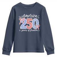Girly America 250 Years Of Freedom Youth Sweatshirt 4th of July Coquette Bow