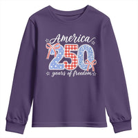 Girly America 250 Years Of Freedom Youth Sweatshirt 4th of July Coquette Bow