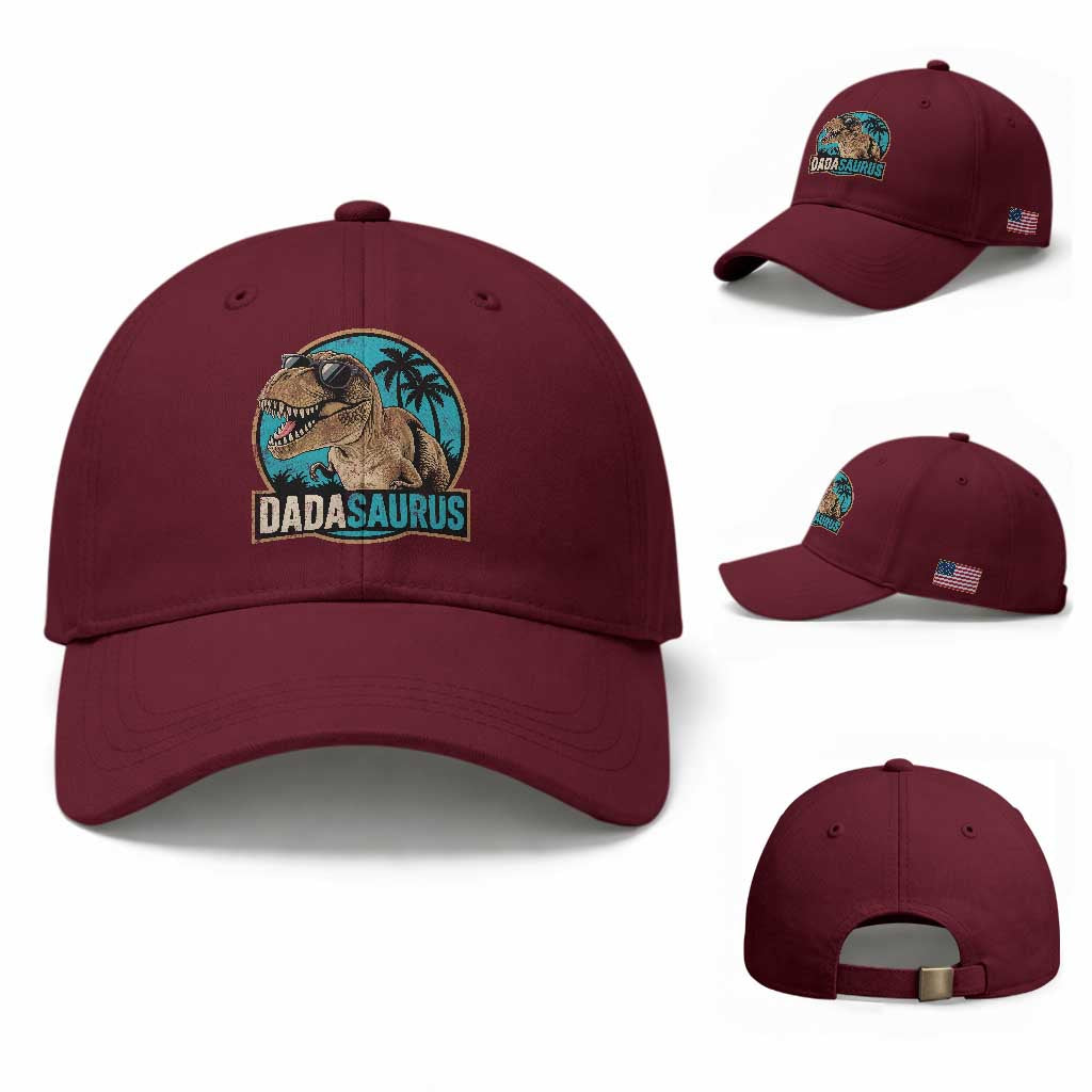Dinosuar Dad Baseball Cap Funny Dadasaurus Fathers Day Family Matching