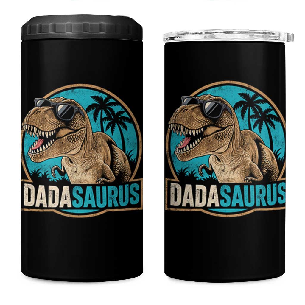 Dinosuar Dad 4 in 1 Can Cooler Tumbler Funny Dadasaurus Fathers Day Family Matching