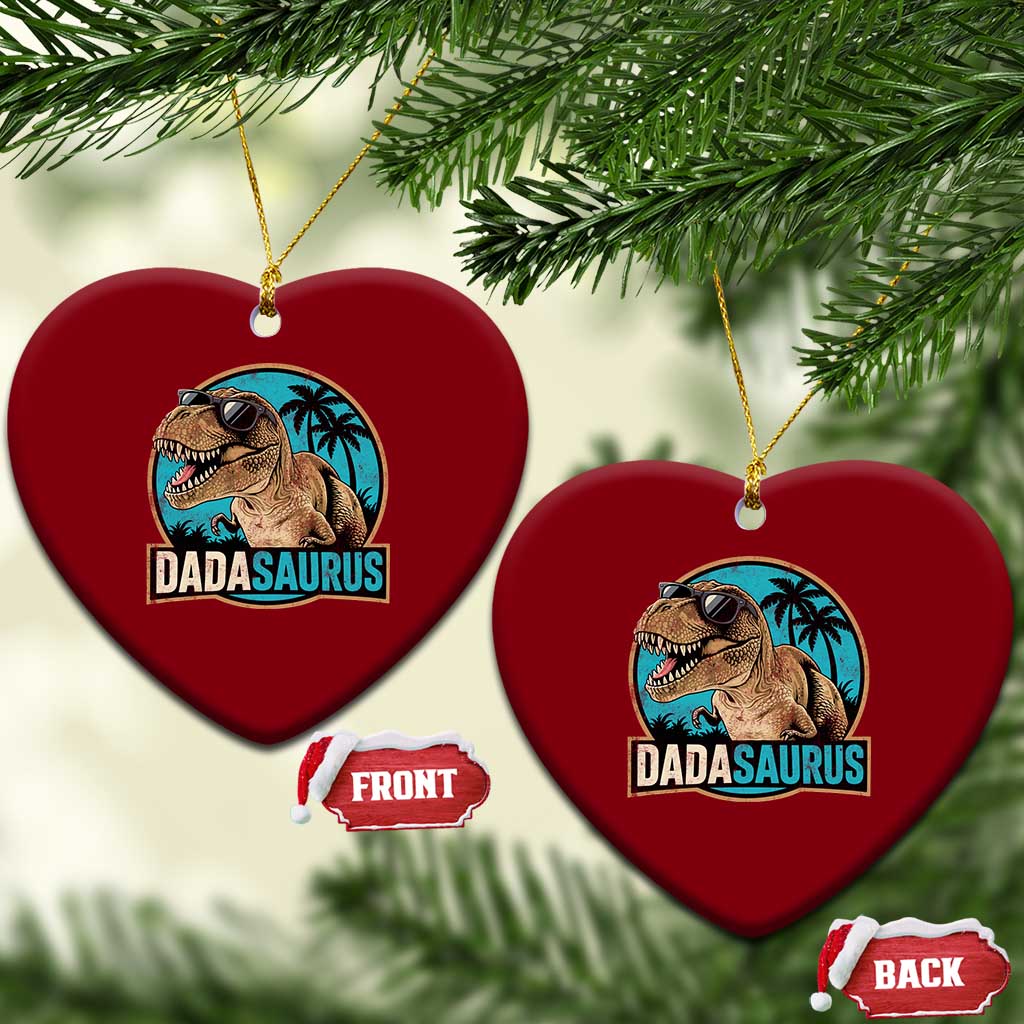 Dinosuar Dad Ceramic Ornament Funny Dadasaurus Fathers Day Family Matching