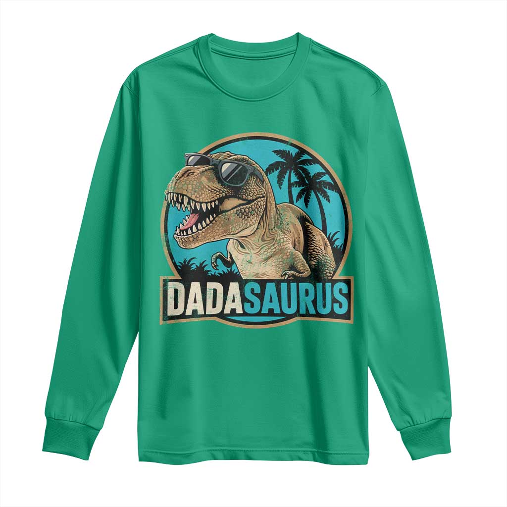 Dinosuar Dad Long Sleeve Shirt Funny Dadasaurus Fathers Day Family Matching