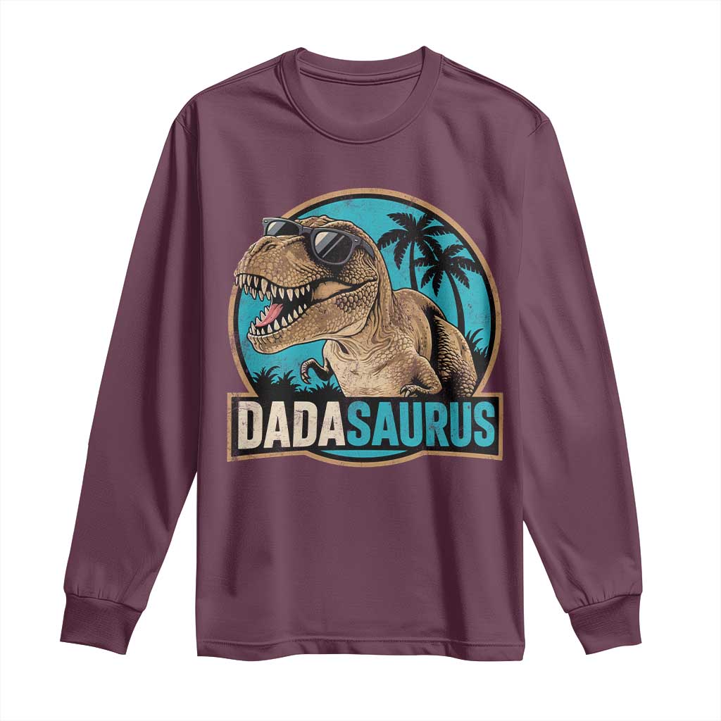 Dinosuar Dad Long Sleeve Shirt Funny Dadasaurus Fathers Day Family Matching
