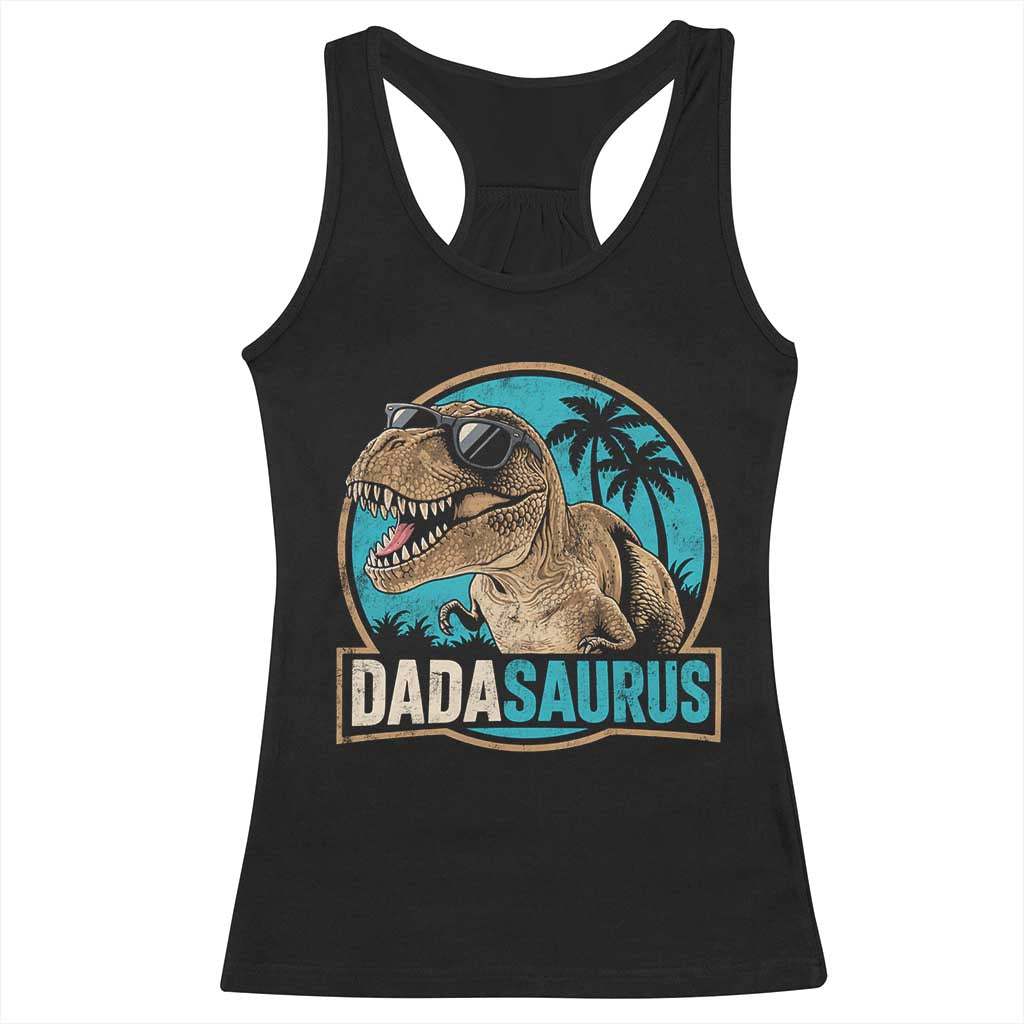 Dinosuar Dad Racerback Tank Top Funny Dadasaurus Fathers Day Family Matching