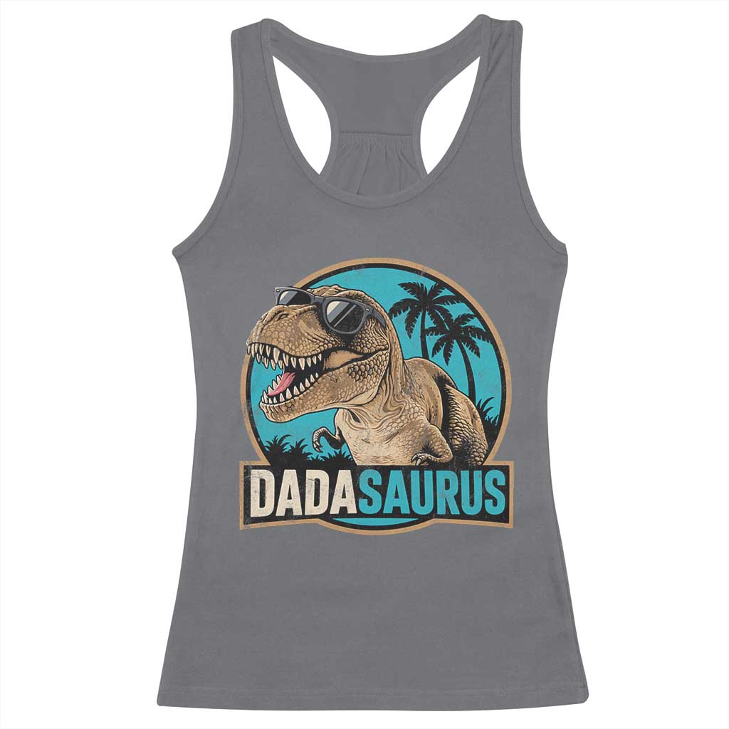 Dinosuar Dad Racerback Tank Top Funny Dadasaurus Fathers Day Family Matching