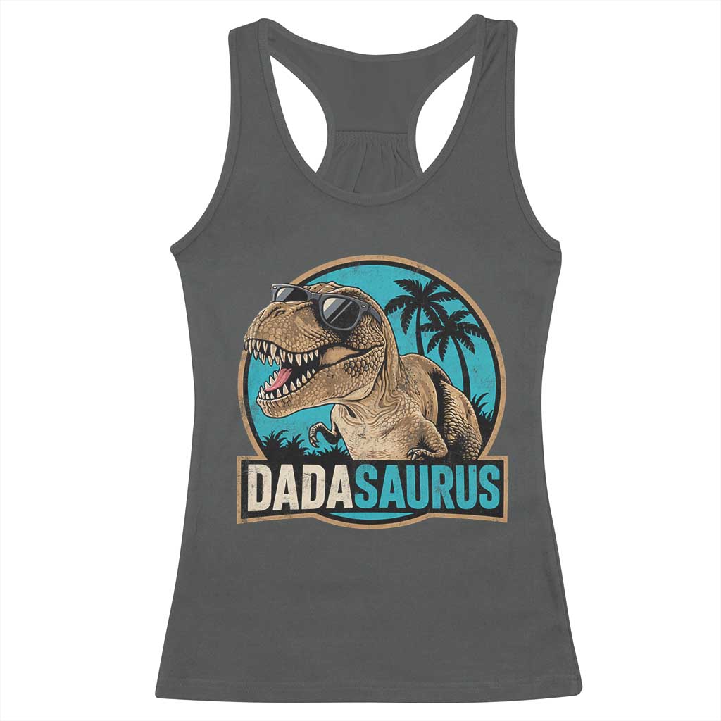 Dinosuar Dad Racerback Tank Top Funny Dadasaurus Fathers Day Family Matching