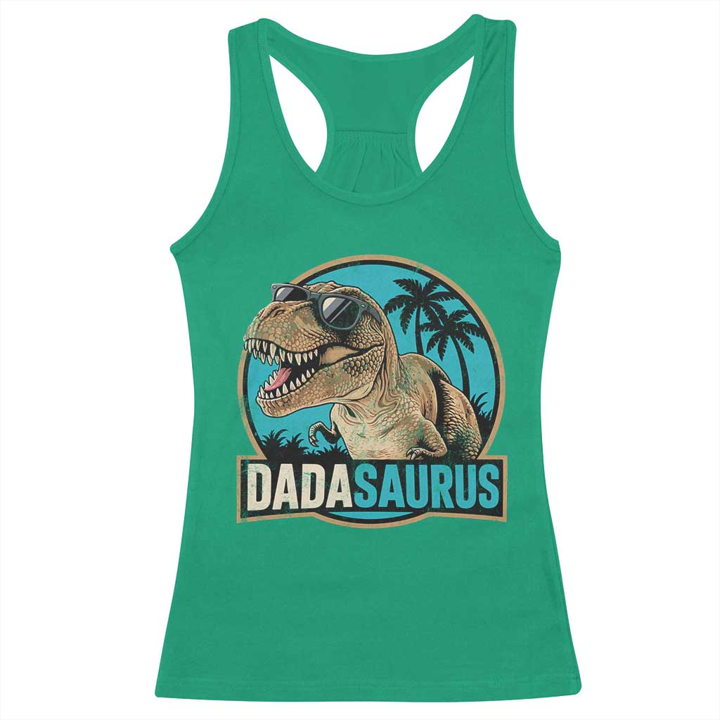 Dinosuar Dad Racerback Tank Top Funny Dadasaurus Fathers Day Family Matching