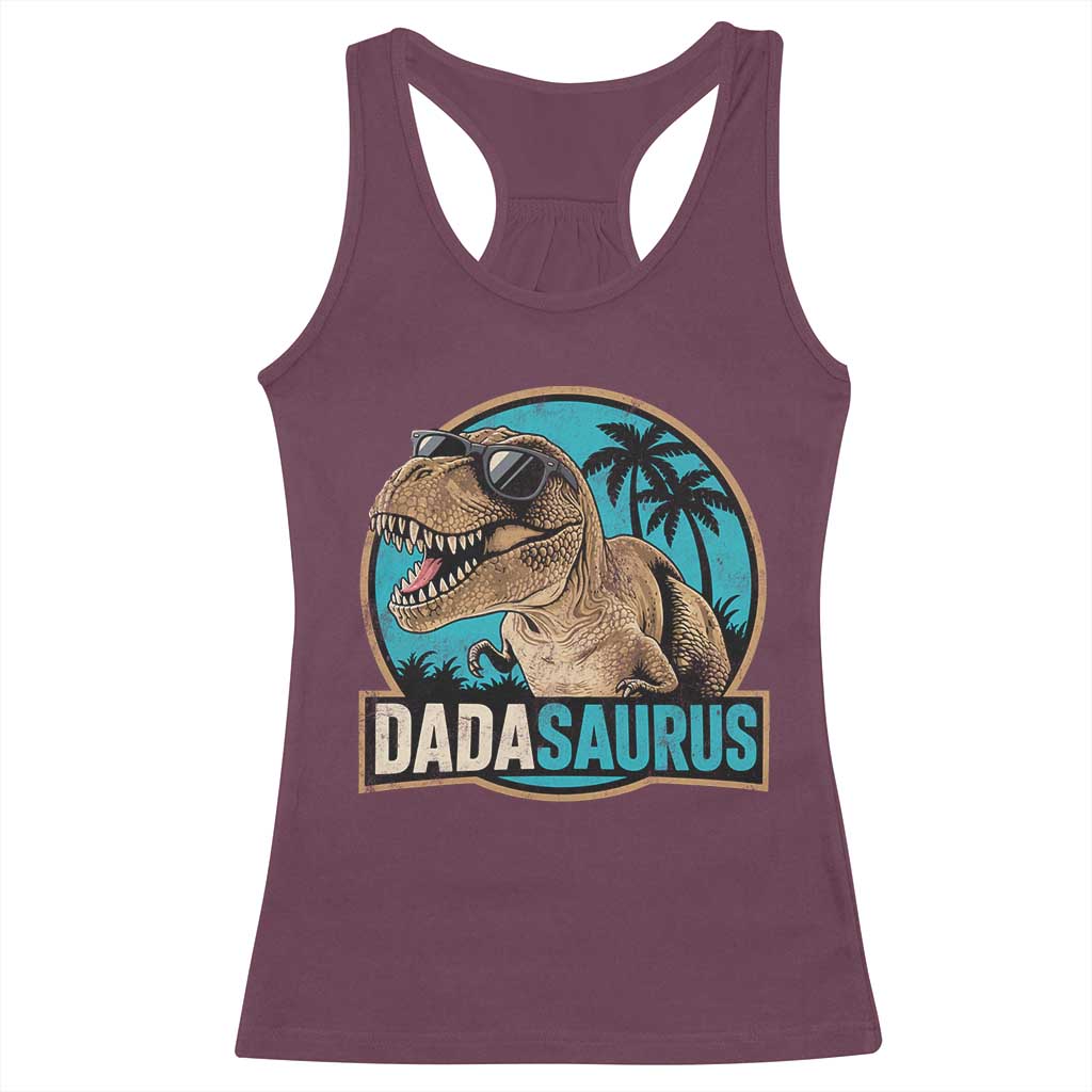 Dinosuar Dad Racerback Tank Top Funny Dadasaurus Fathers Day Family Matching