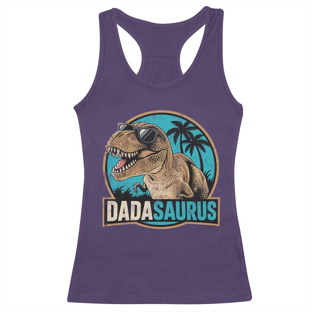 Dinosuar Dad Racerback Tank Top Funny Dadasaurus Fathers Day Family Matching
