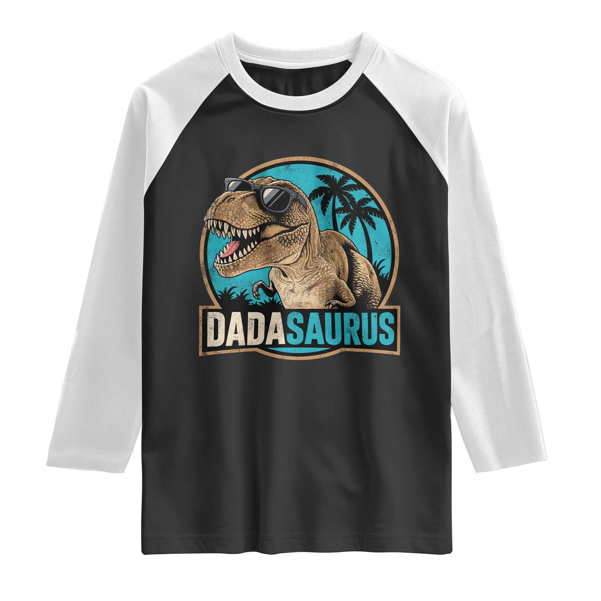 Dinosuar Dad Raglan Shirt Funny Dadasaurus Fathers Day Family Matching