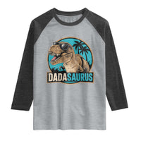 Dinosuar Dad Raglan Shirt Funny Dadasaurus Fathers Day Family Matching