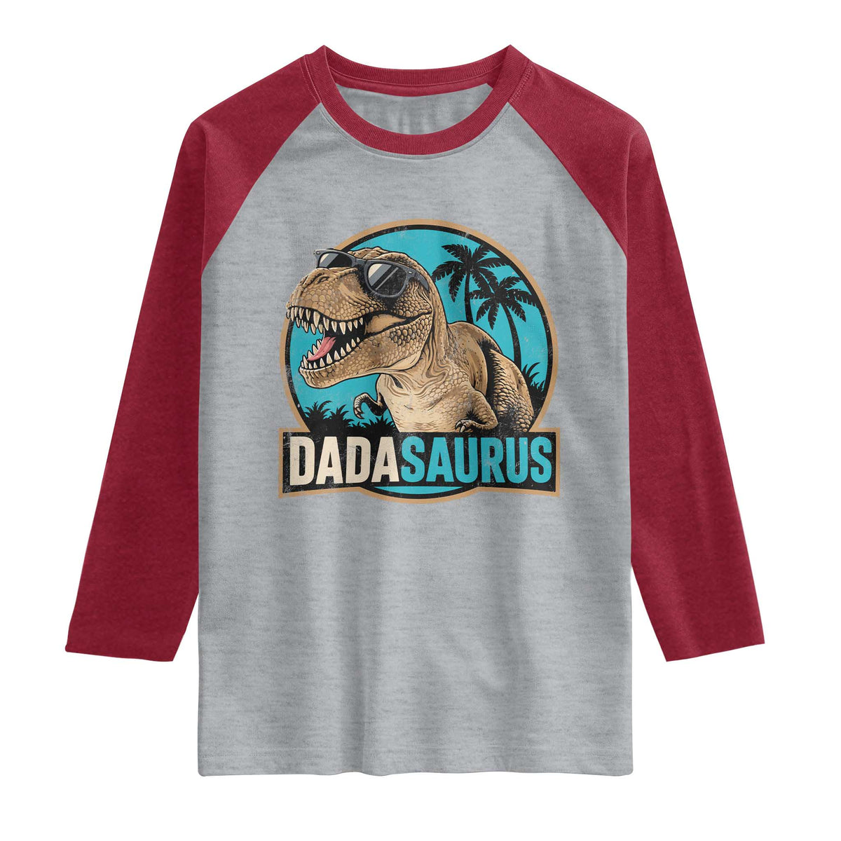 Dinosuar Dad Raglan Shirt Funny Dadasaurus Fathers Day Family Matching
