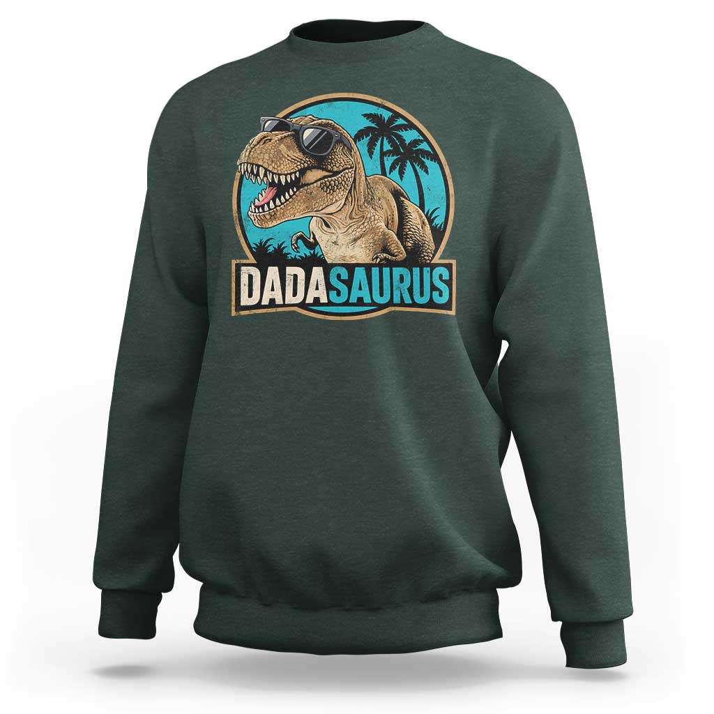 Dinosuar Dad Sweatshirt Funny Dadasaurus Fathers Day Family Matching
