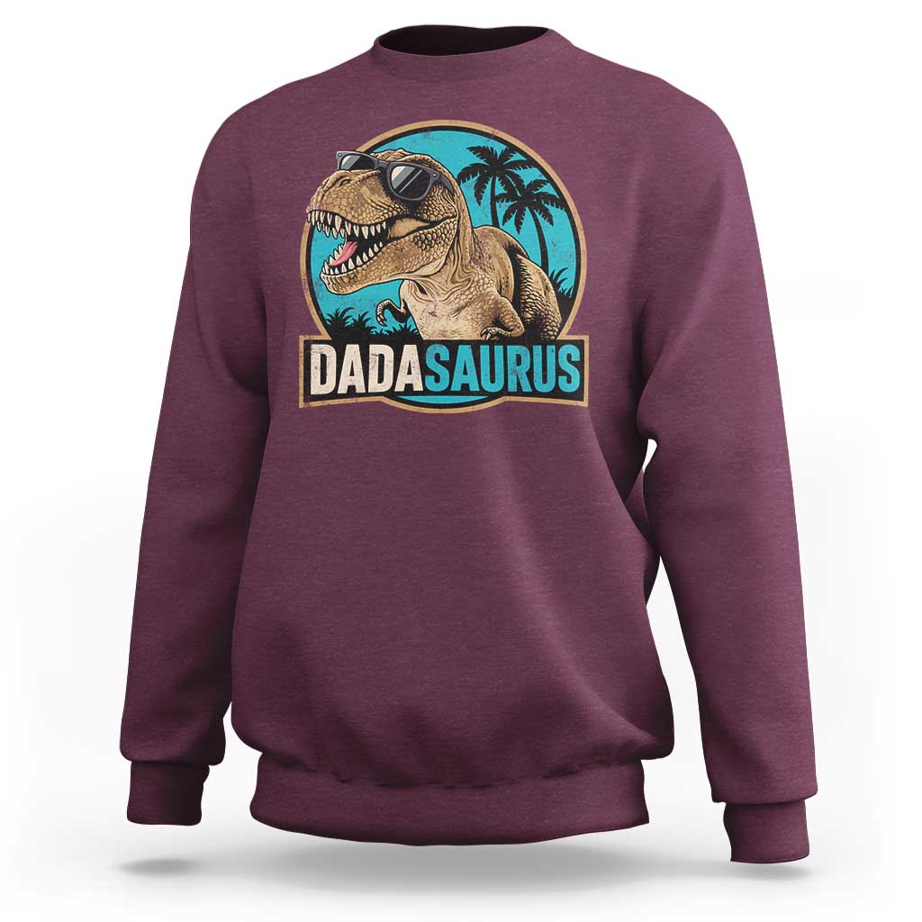 Dinosuar Dad Sweatshirt Funny Dadasaurus Fathers Day Family Matching