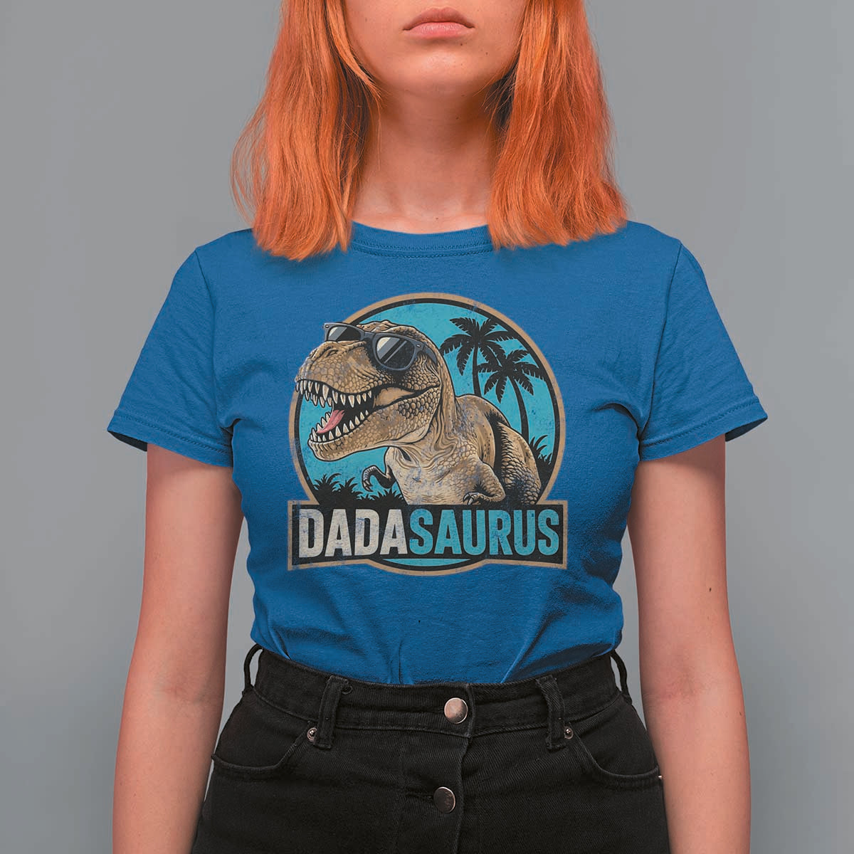 Dinosuar Dad T Shirt For Women Funny Dadasaurus Fathers Day Family Matching