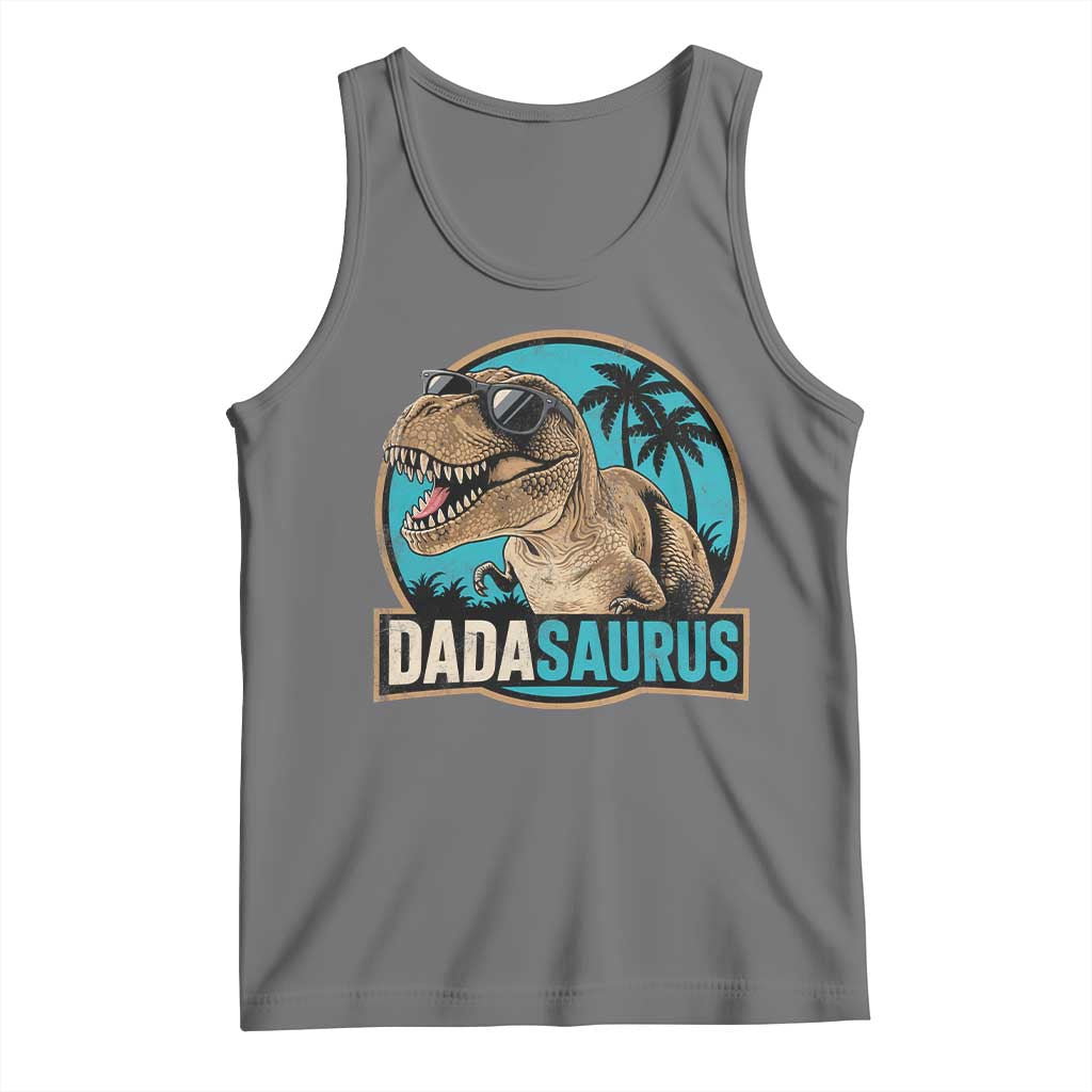 Dinosuar Dad Tank Top Funny Dadasaurus Fathers Day Family Matching