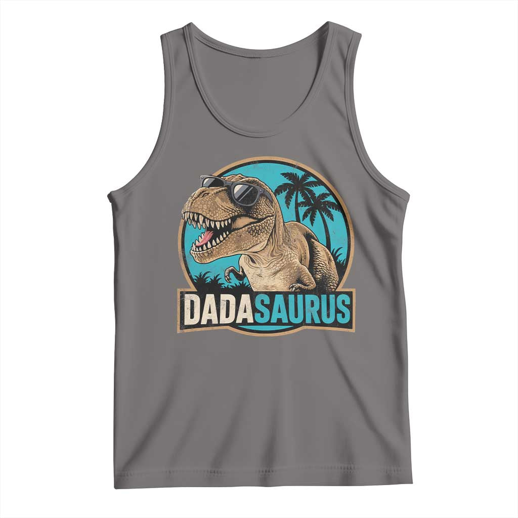 Dinosuar Dad Tank Top Funny Dadasaurus Fathers Day Family Matching