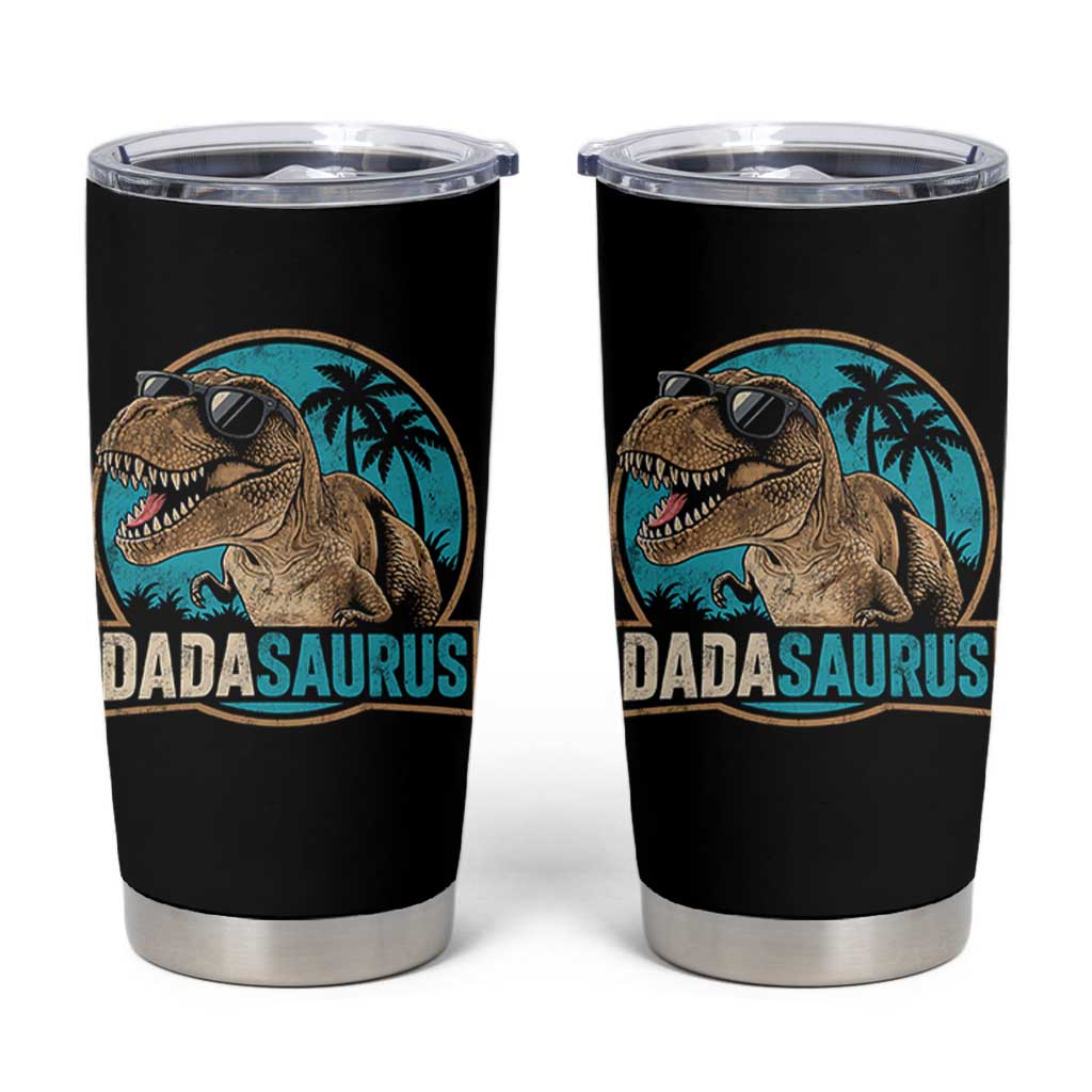 Dinosuar Dad Tumbler Cup Funny Dadasaurus Fathers Day Family Matching