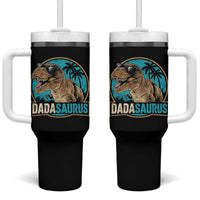 Dinosuar Dad Tumbler With Handle Funny Dadasaurus Fathers Day Family Matching