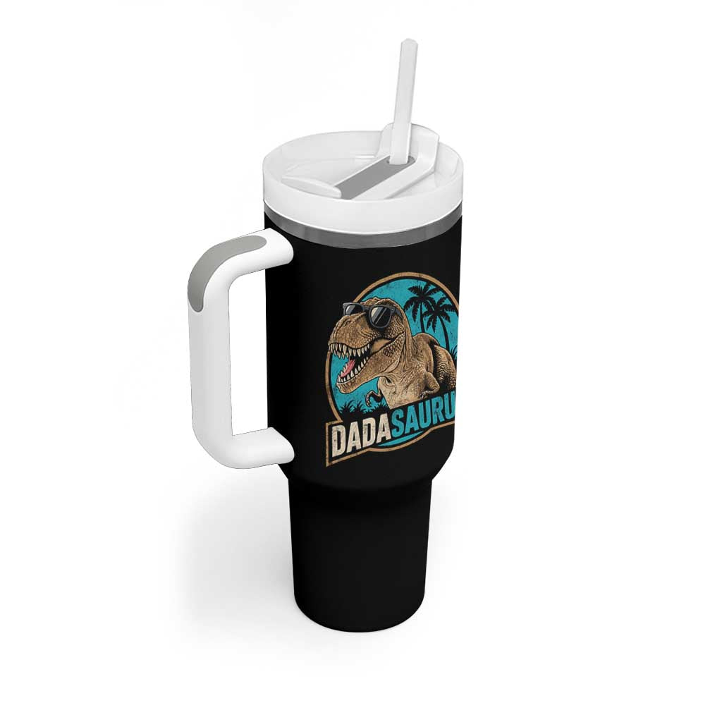 Dinosuar Dad Tumbler With Handle Funny Dadasaurus Fathers Day Family Matching